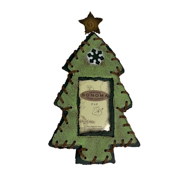 Sonoma Christmas Tree Photo Frame 2" X 3" Green New - Picture 3 of 7
